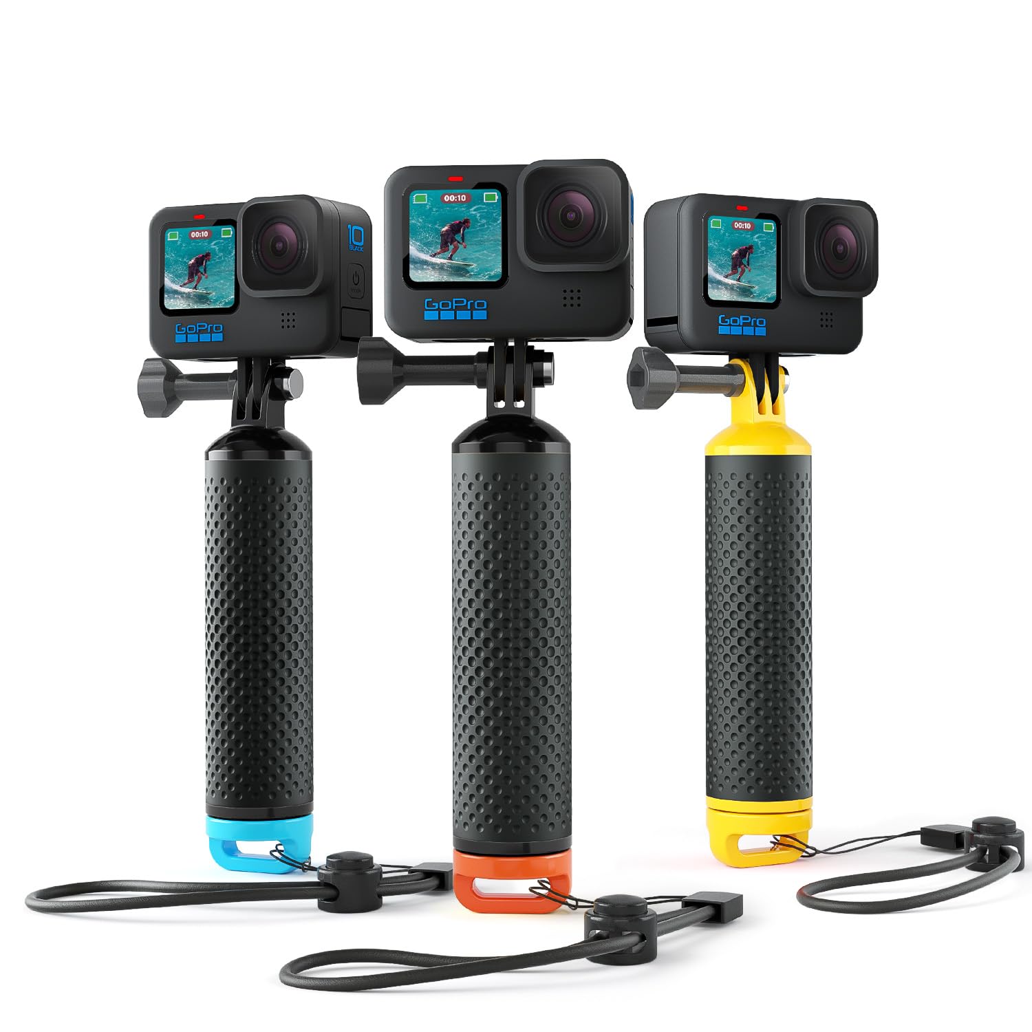 Sametop Floating Hand Grip Waterproof Handle Compatible With Gopro Hero 13, 12, 11, 10, 9, 8, 7, 6, 5, 4, Session, 3+, 3, 2, 1, Hero (2018), Fusion, Max, Dji Osmo Action Cameras (Orange)